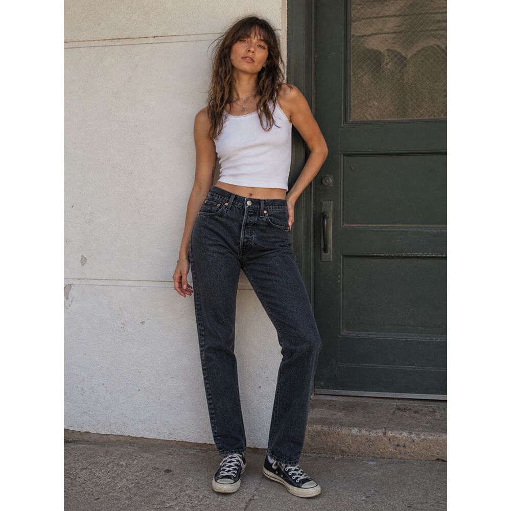 Levi's Black Wedgie Denim Pants Jeans Women's Size 28 - Picture 1 of 11